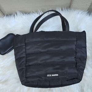 Steve Madden Medium Black Puffer Bag Tote